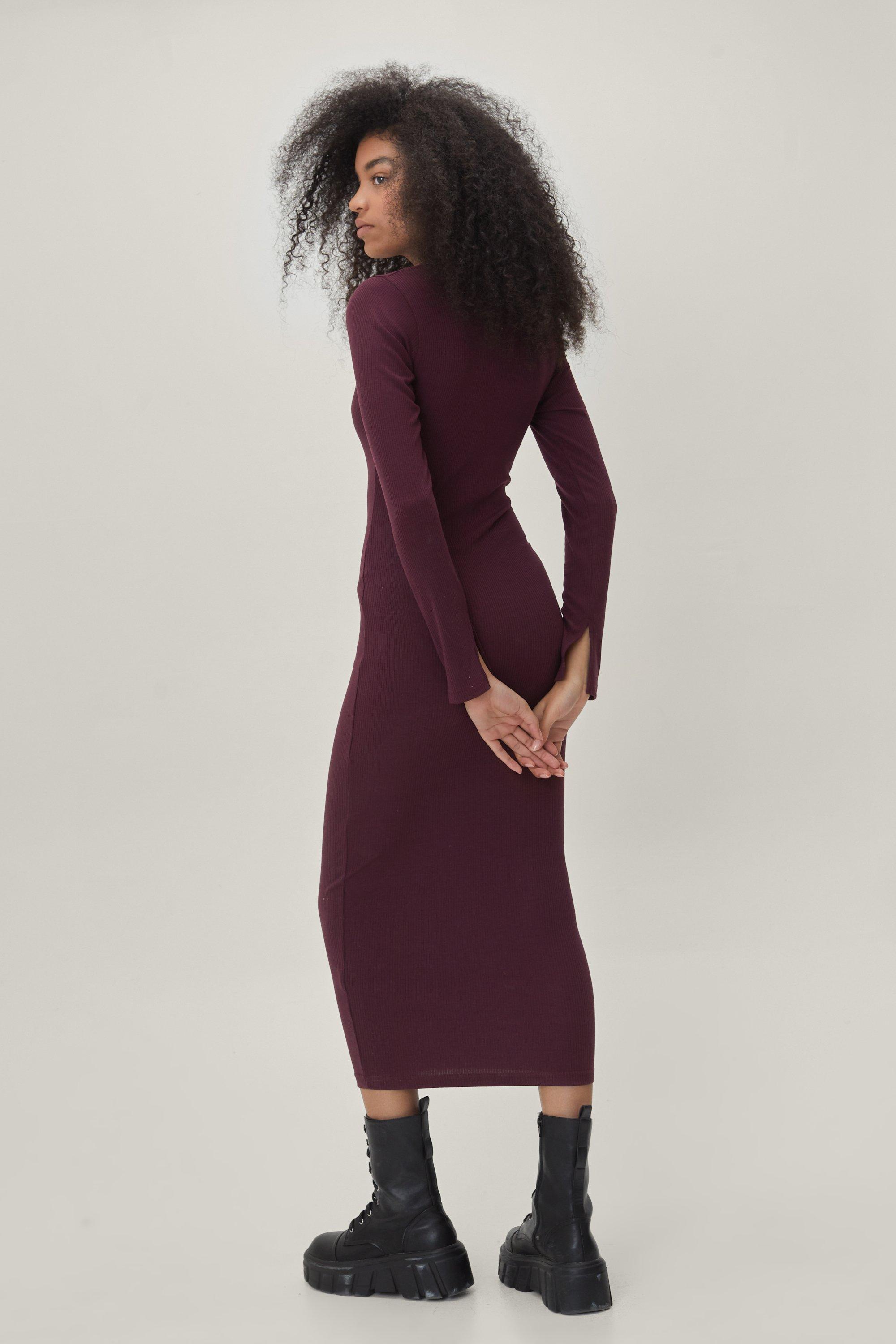 Nasty gal 2024 burgundy dress